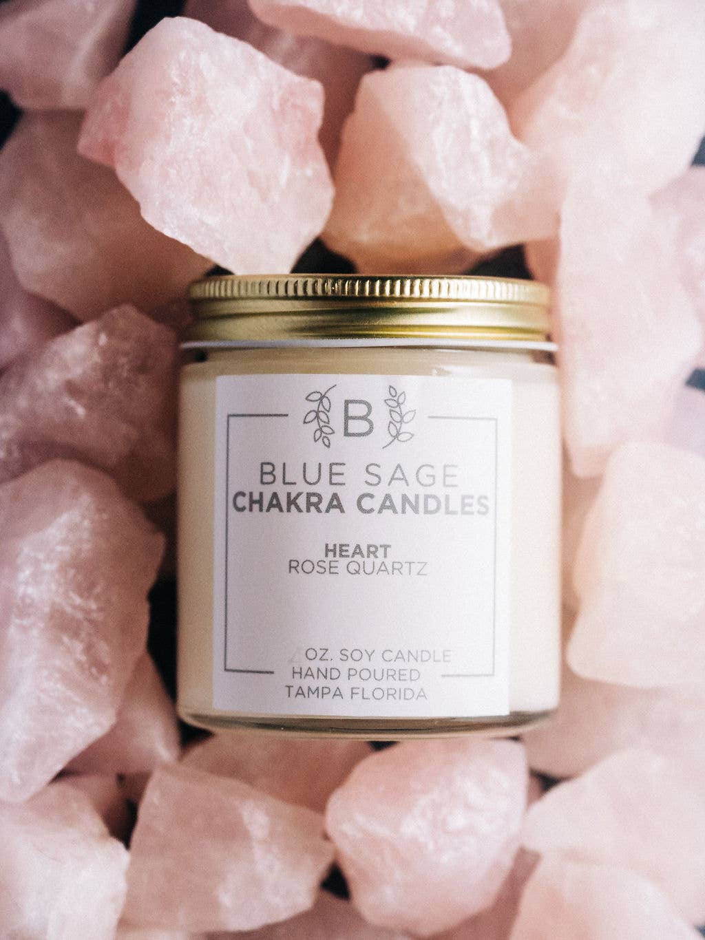 Blue Sage Eco Boutique - Wholesale Jar/Filled Candle - Heart 4th Chakra Candle2