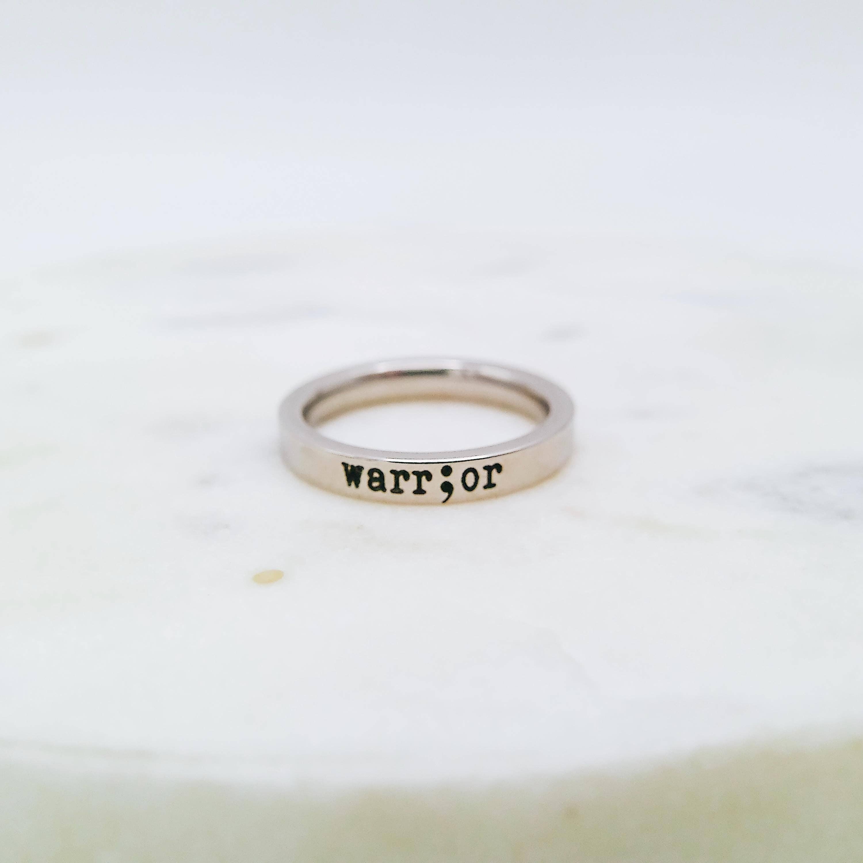 Avy + Tay - Wholesale Band/Stacked Ring - WARRIOR SEMICOLON RING0
