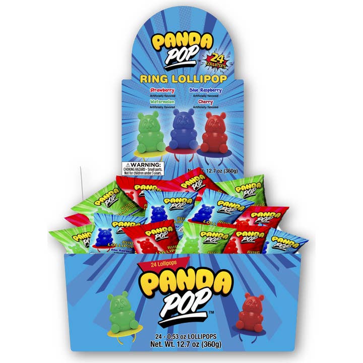 Panda Pop Ring Lollipop for wholesale by Cow Crack Wholesale