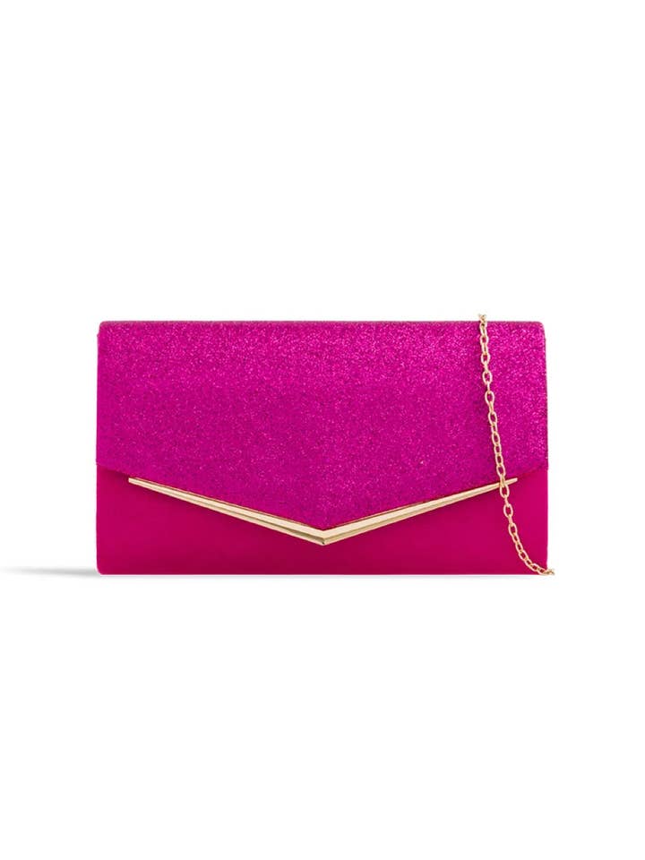 Fuchsia Glitter Kuvertväska för wholesale av Aftershock London