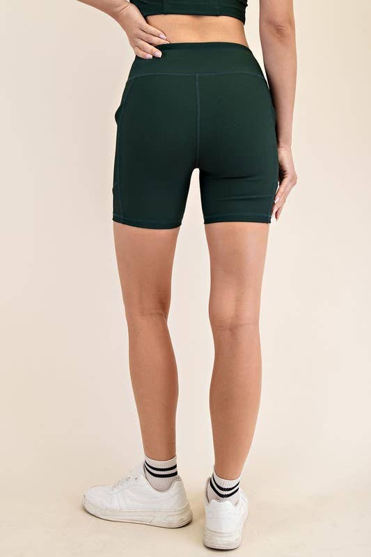 Sunday Morning – wholesale Träningsshorts – Dam – P7663PL37-PLUS SIZE SLIM FIT NYLON RIB 6IN BIKER16