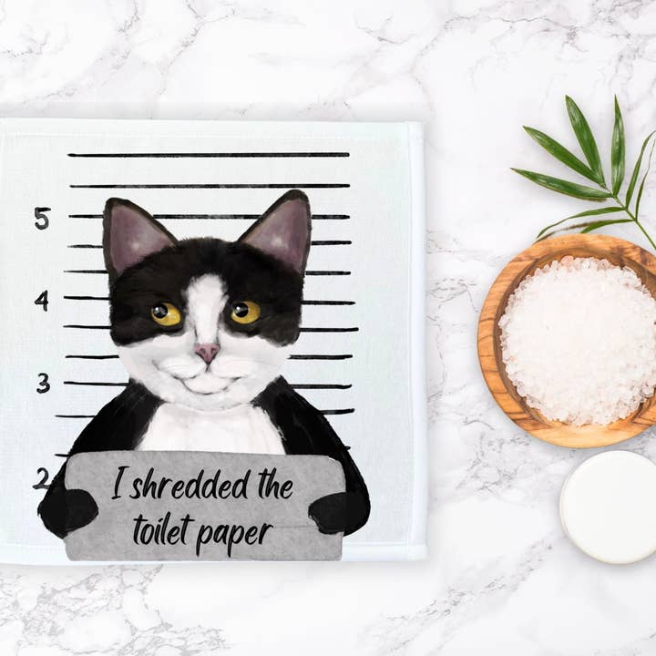 MerikaArt – wholesale Wash cloth – Tuxedo Cat Washcloth5