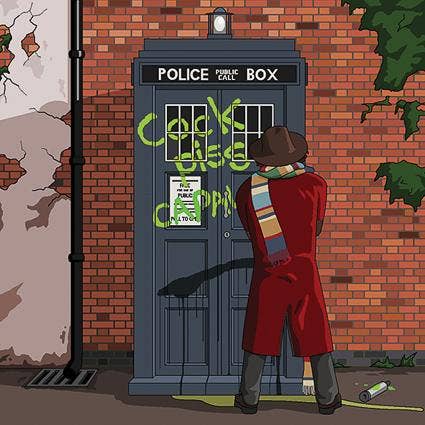 Tarjeta de felicitación - Jim 'll Paint It - Dr Who Cock Piss Capaldi para venta al por mayor de Lesser Spotted Images Ltd