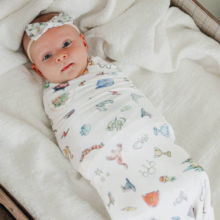 Knit Swaddle Blanket - Wizarding World for wholesale by Copper Pearl