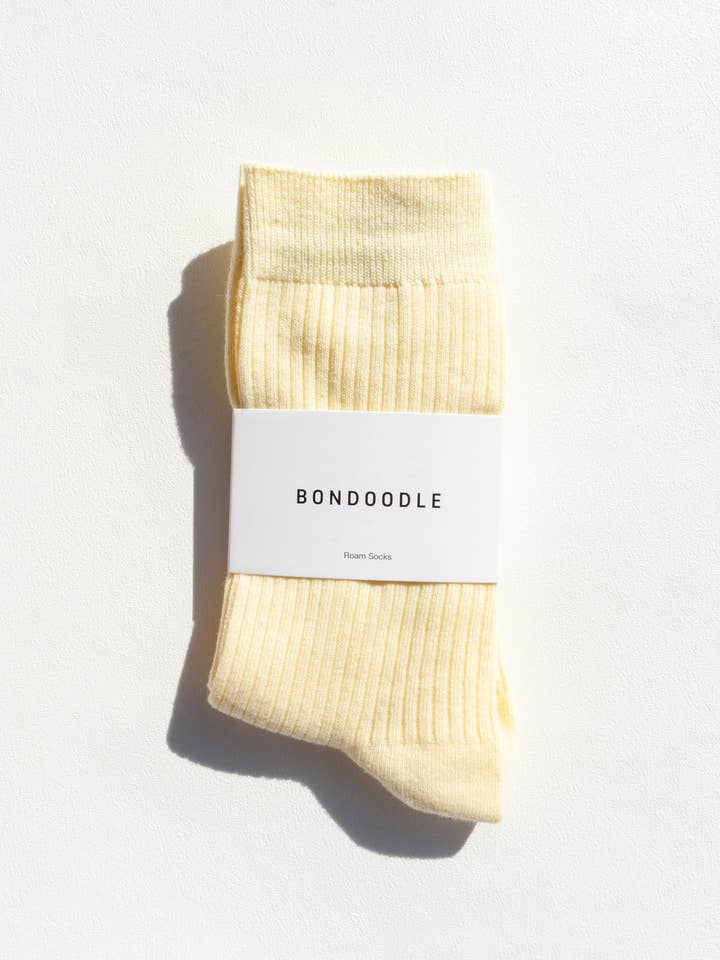 Women’s Everyday Cotton Crew Socks – Yellow for wholesale by Bondoodle