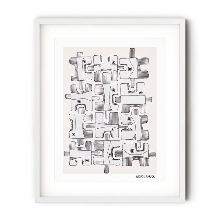 School of Fish #3 (Print) voor wholesale door A Duck Amuck Gift Shop & Art Studio