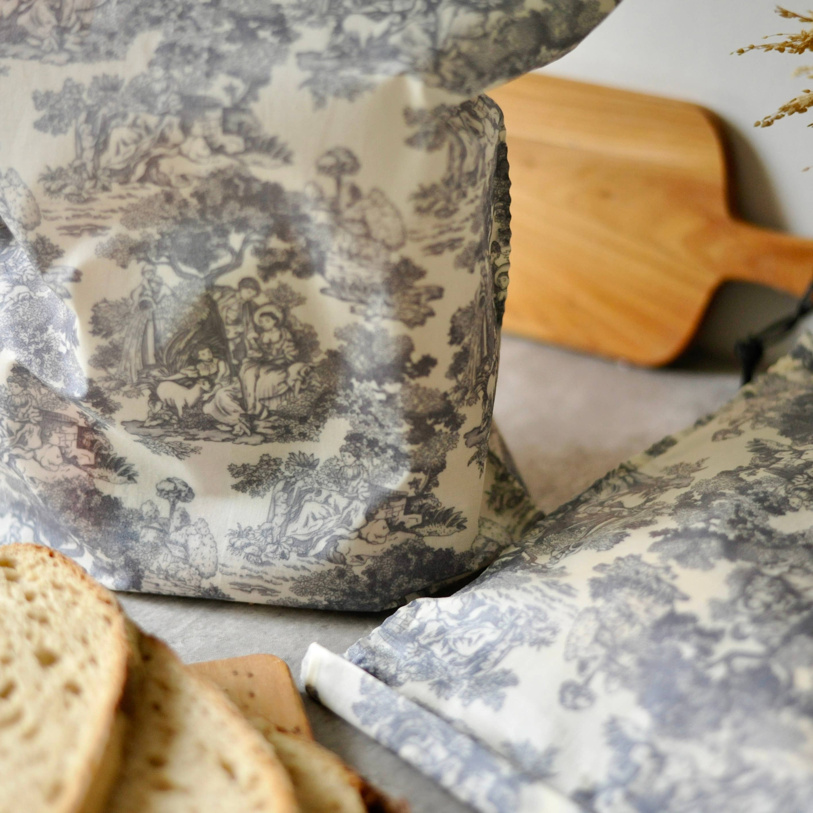 Lou Bees - Vente Sachet de conservation/film alimentaire - Sac à pain en cire d’abeille, léger, en coton pur style vintage5