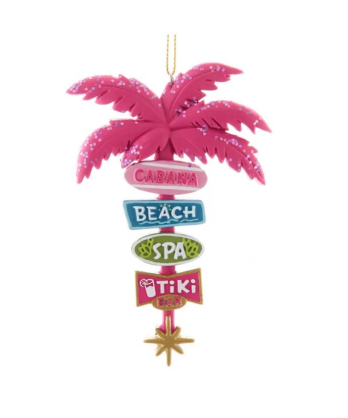 Kurt S. Adler, Inc. - Wholesale Ornament - 4.5" Resin Palm Tree Sign Ornament