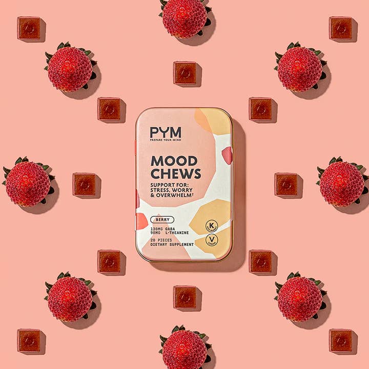 PYM - Wholesale Oral Supplement/Vitamin - Berry Mood Chews - Shelf-Ready 8-Pack