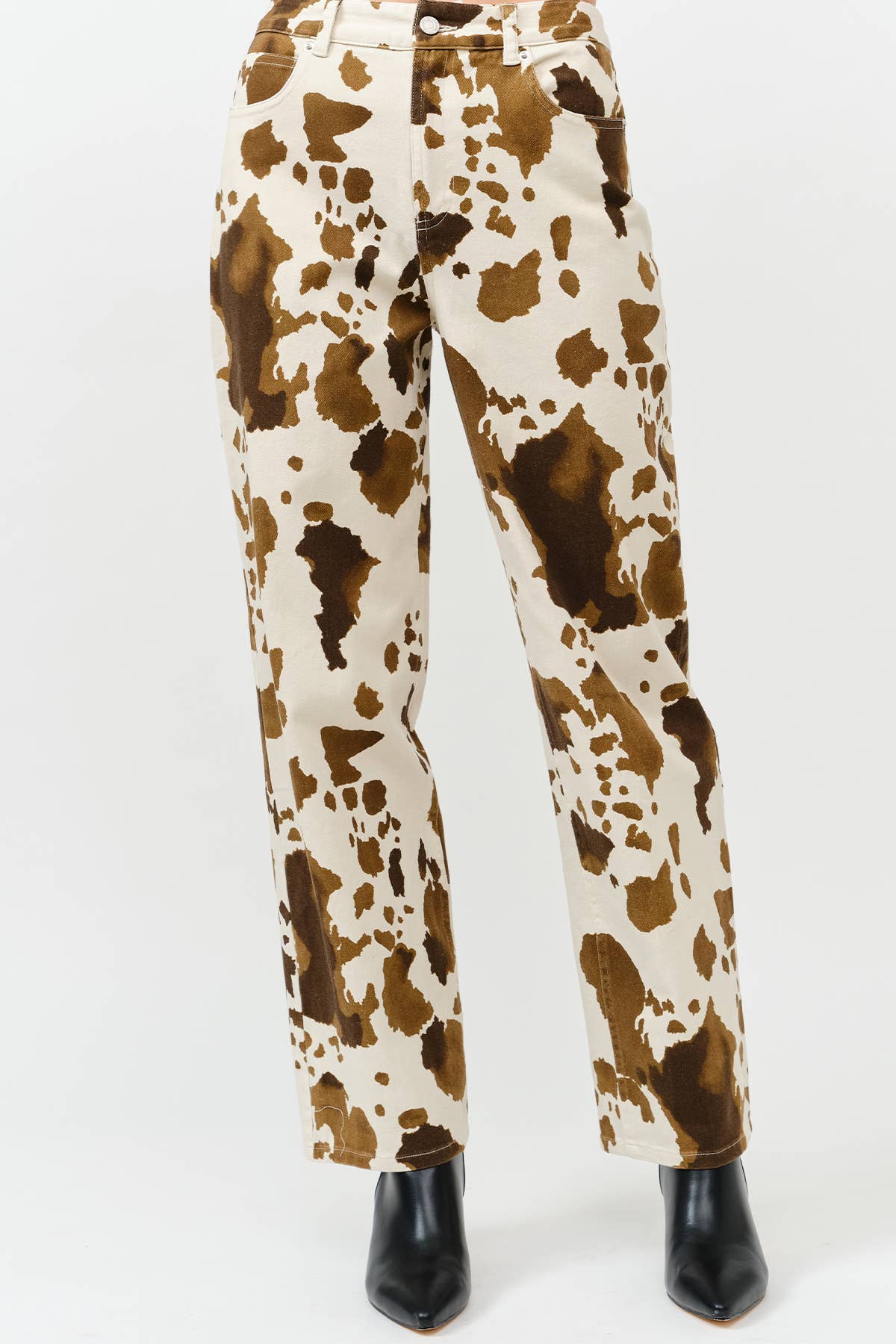 MULTI Fall Pre-washed cow-print baggy pants for wholesale on Faire0