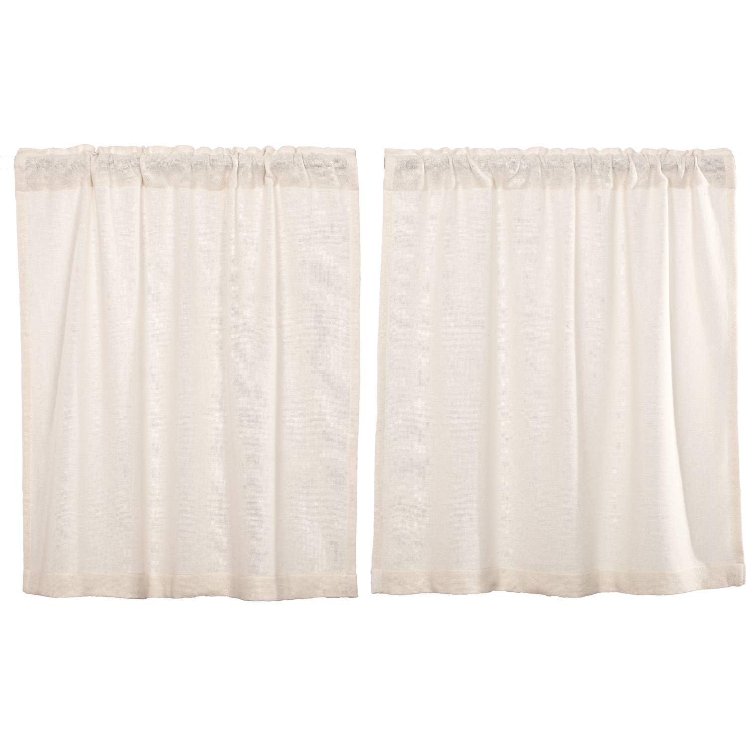 VHC Brands - Wholesale Curtain - Burlap Antique White Tier Set of 2 L36xW361