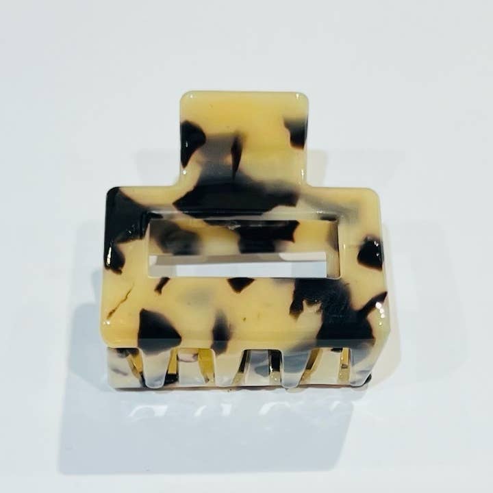 Medium rectangular resin hair clip accessory for wholesale by Bijoux 7bis