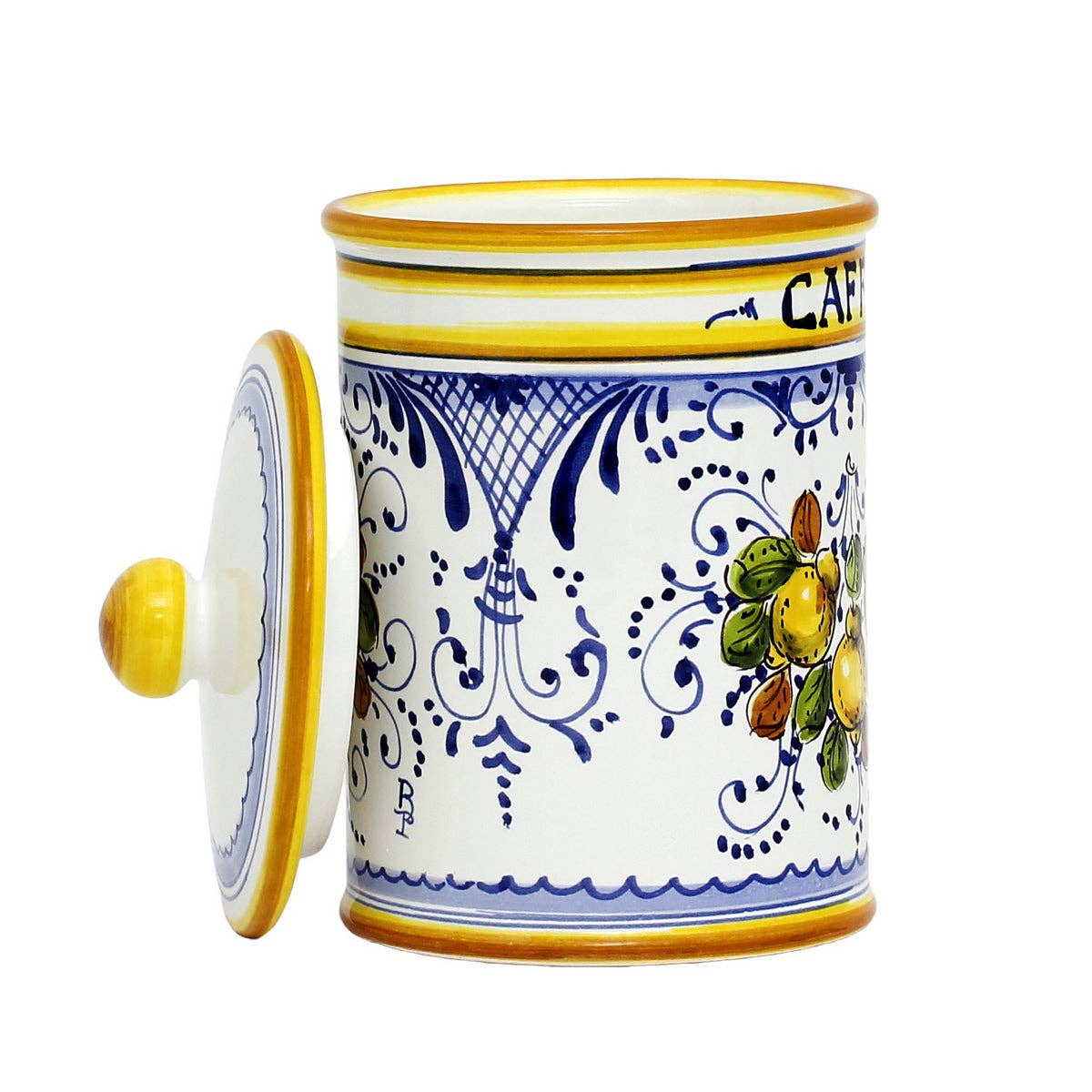 Artistica - Deruta of Italy – wholesale Canister – LIMONCINI: Tuscan Canister 'CAFFE' (Coffee) lemon design5