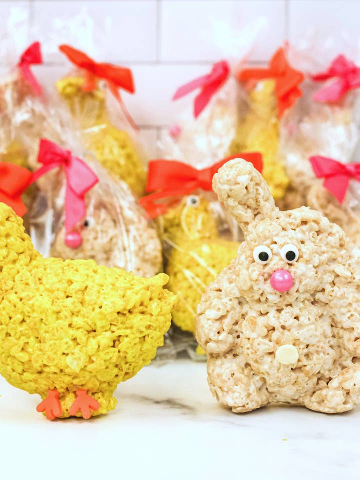 Easter Bunny and Chick Rice Crispie Treats - Case of 12 for wholesale by Creative Crispies Co.