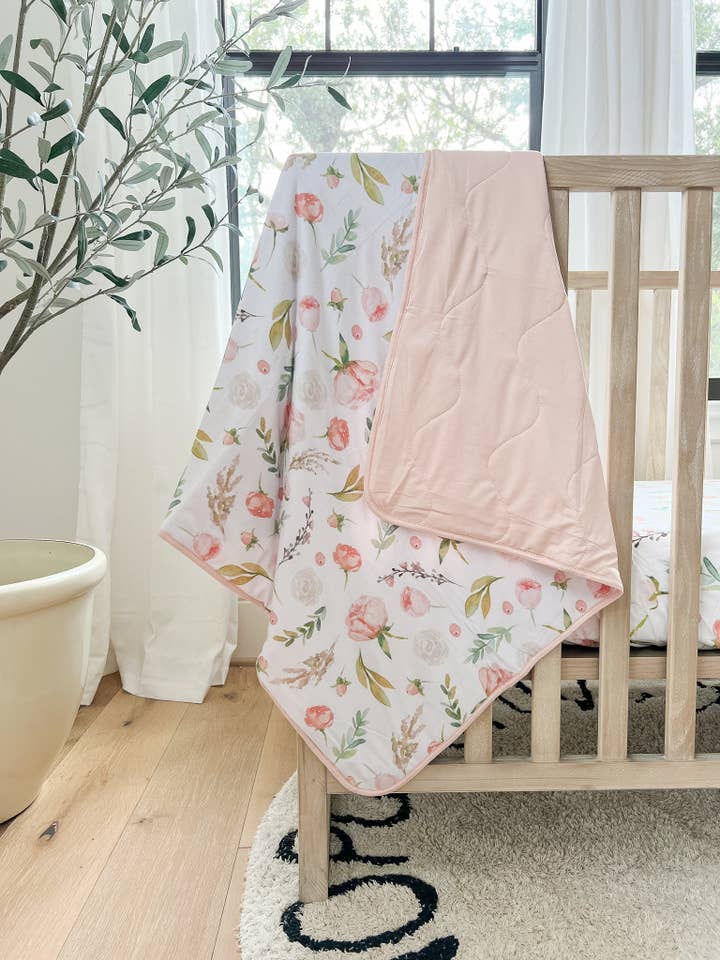 NODNAL Co. - Wholesale Bedding Blanket - Kids & Baby - Bamboo Quilted Blanket in Dusty Rose12