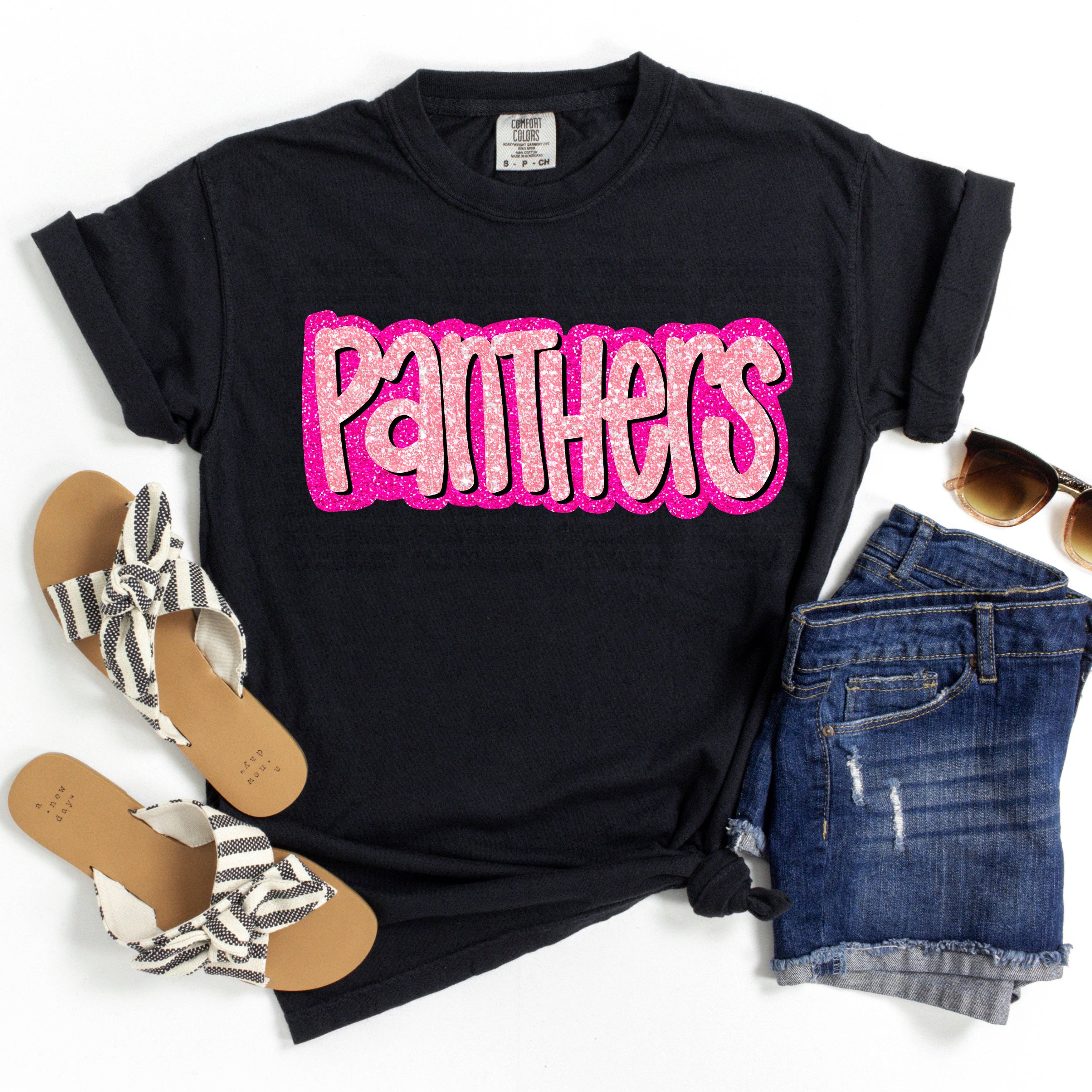 Flawless Transfers - Vente Transfert pour sublimation - Transfert DTF paillettes roses Panthers0