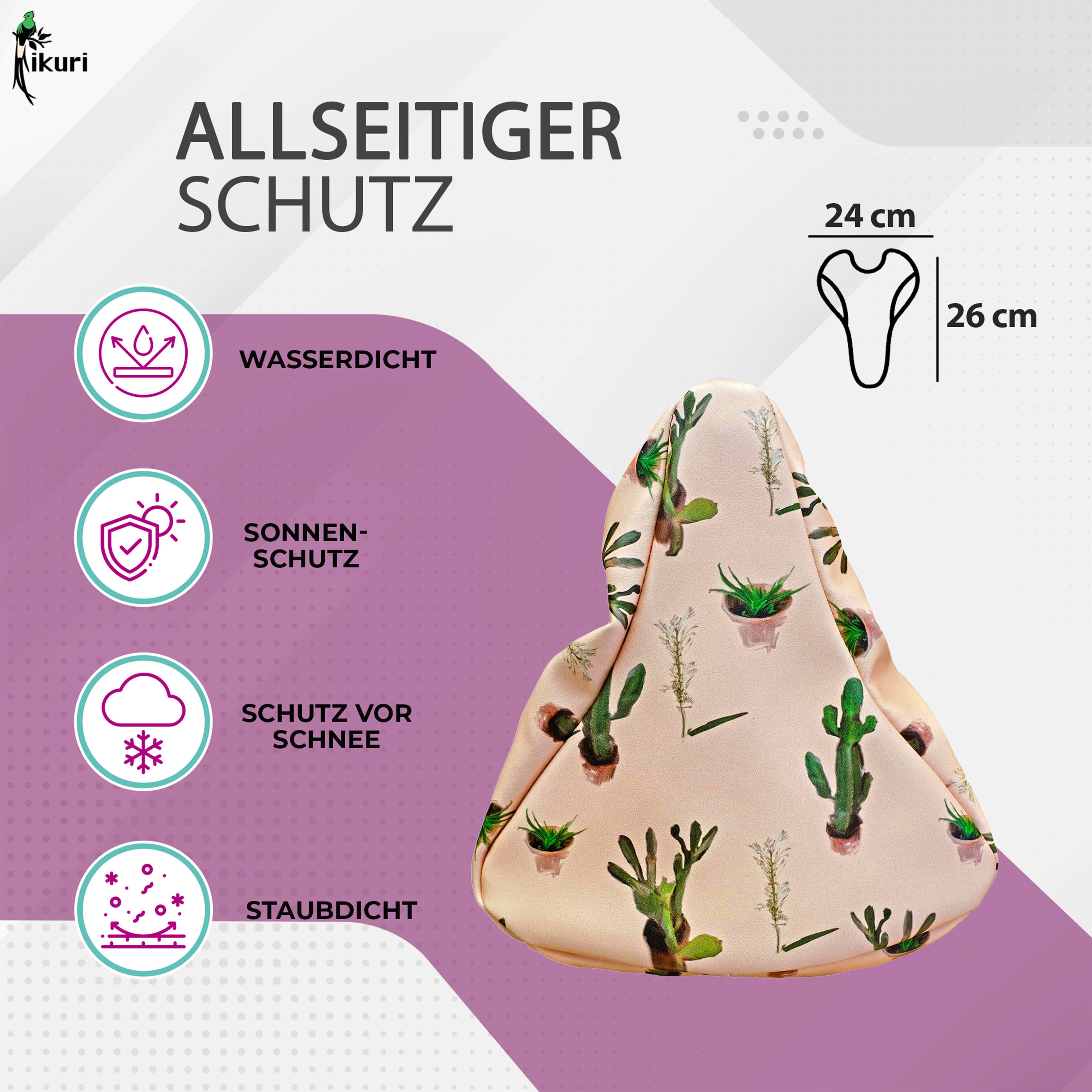 Ikuri - Wholesale Biking Accessories - Saddle Cover Rain Protection Bicycle Waterproof - Cactus1