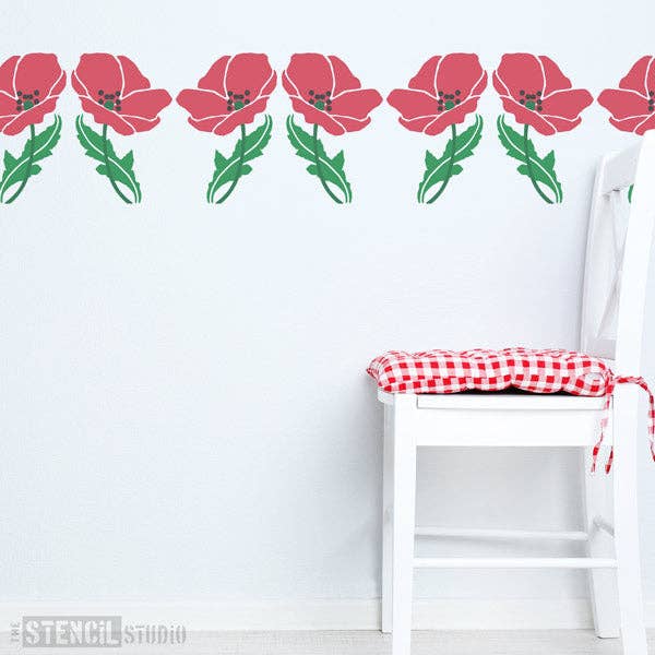 The Stencil Studio - Wholesale Stencil/Craft Die - Poppy and Leaf Stencil