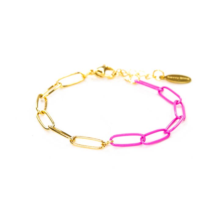 Savvy Bling - Wholesale Link & Chain Bracelet - Enamel 16+ Colors paperclip & Gold chain link bracelet28