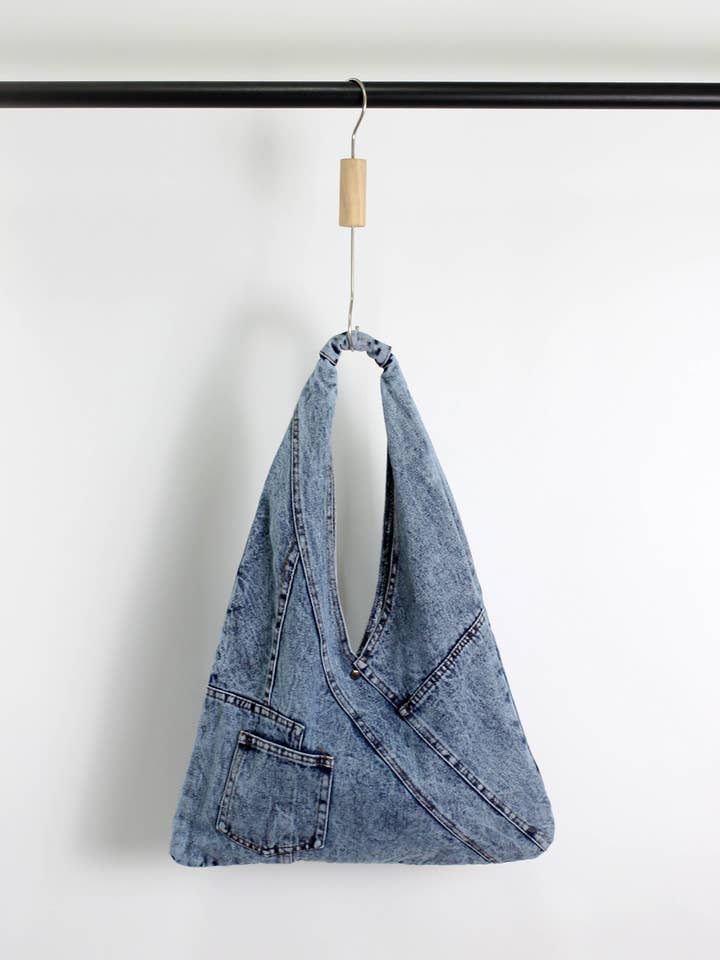 A2507KW25128 - Denim Triangle Tote Bag for wholesale by ESLEY