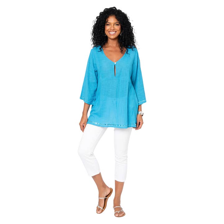 3/4-Arm langes Sommertop MBTOP3003E für den Großhandel von La Mano Boho