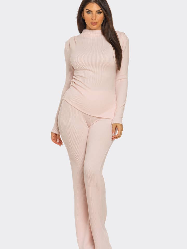 Julia by LoveJ - Wholesale Top & Pant Set (NOT Loungewear) - Women's - Asymmetric Ruched Hem Top And Pants Set 5