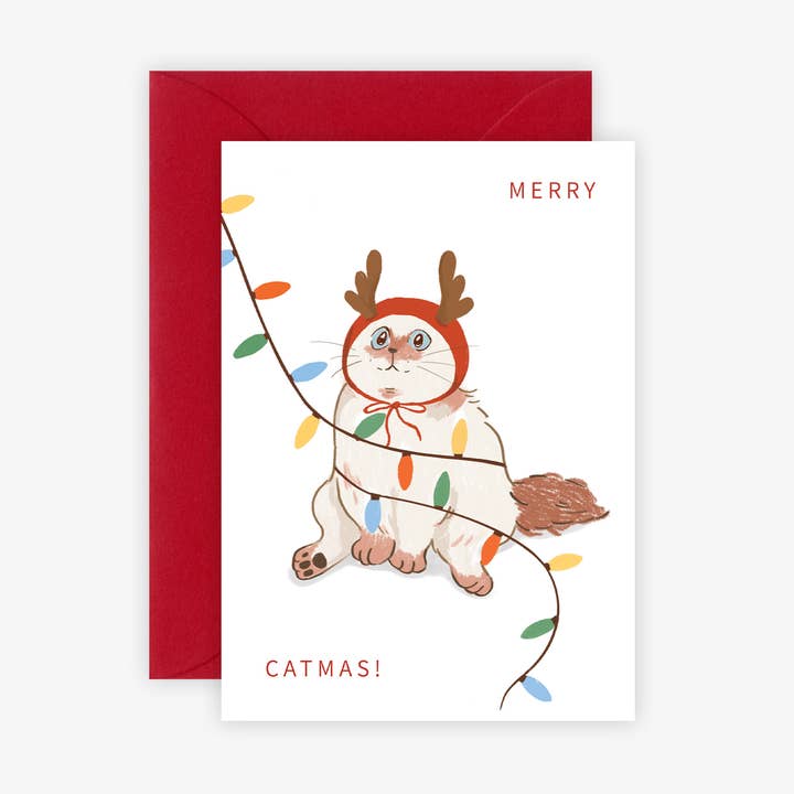 Daisy Vibe - Wholesale Christmas Card - Merry Catmas | Mini Card0