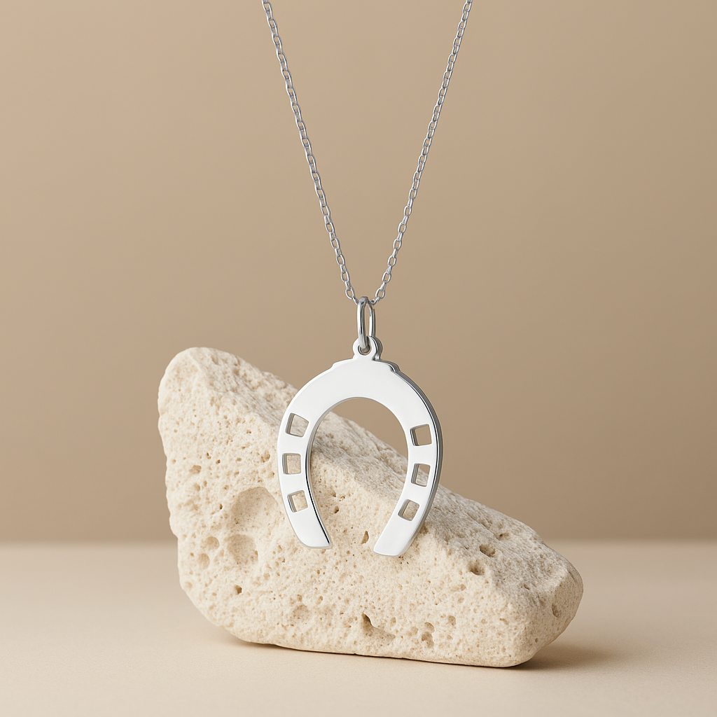 TALISMAN JEWELLERY (D&Fidanverdi, S.L.) - Wholesale Pendant/Charm Necklace - Rhodium-Plated Sterling Silver Horseshoe Pendant 9253