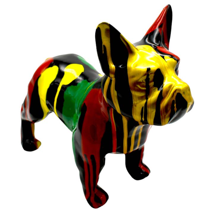 Interior Illusions Plus – Großhandel Skulptur – Gold Drip Expressionistische stehende Hundeskulptur, 30,5 cm lang2