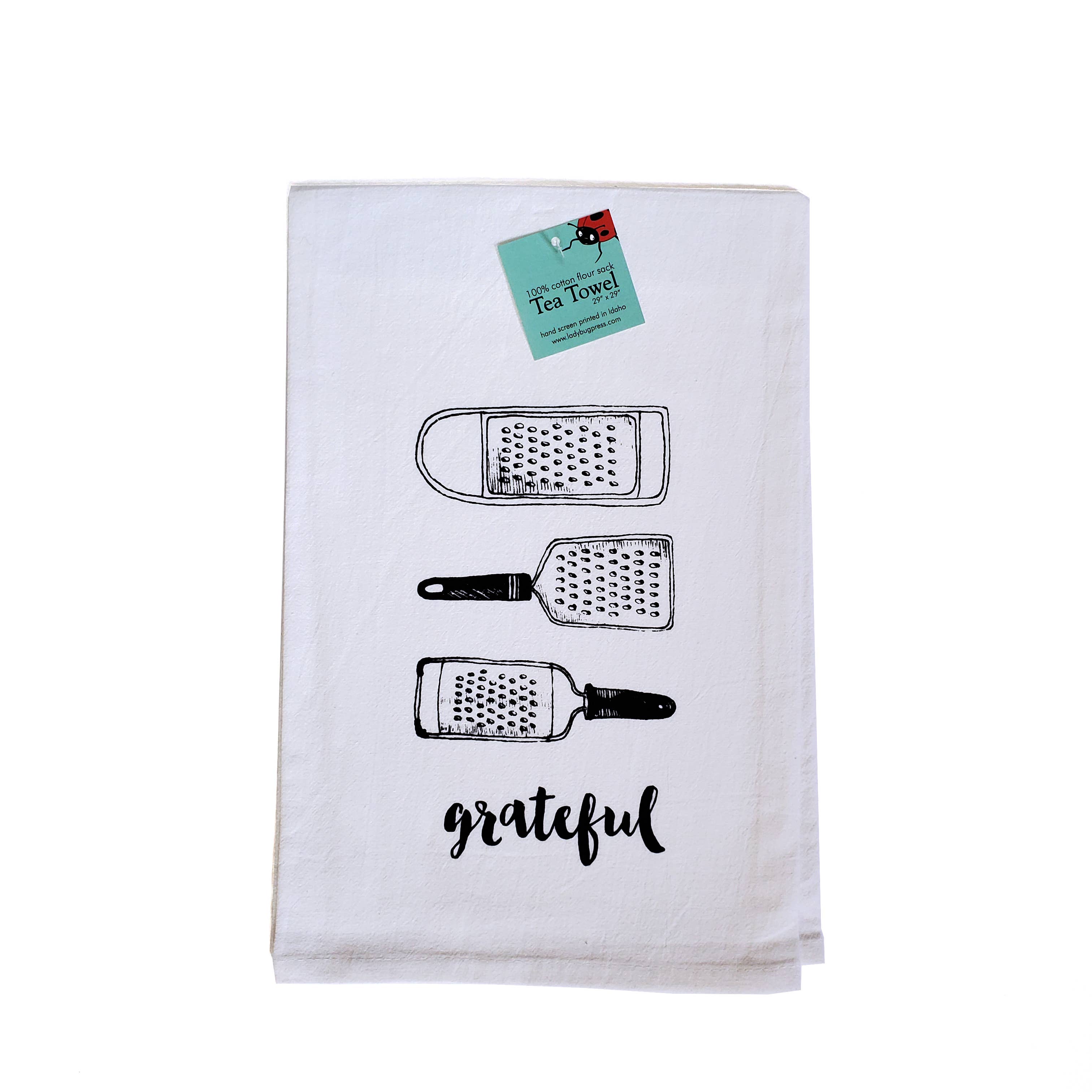 Ladybug Press - Wholesale Tea Towel - Grateful Tea Towel0