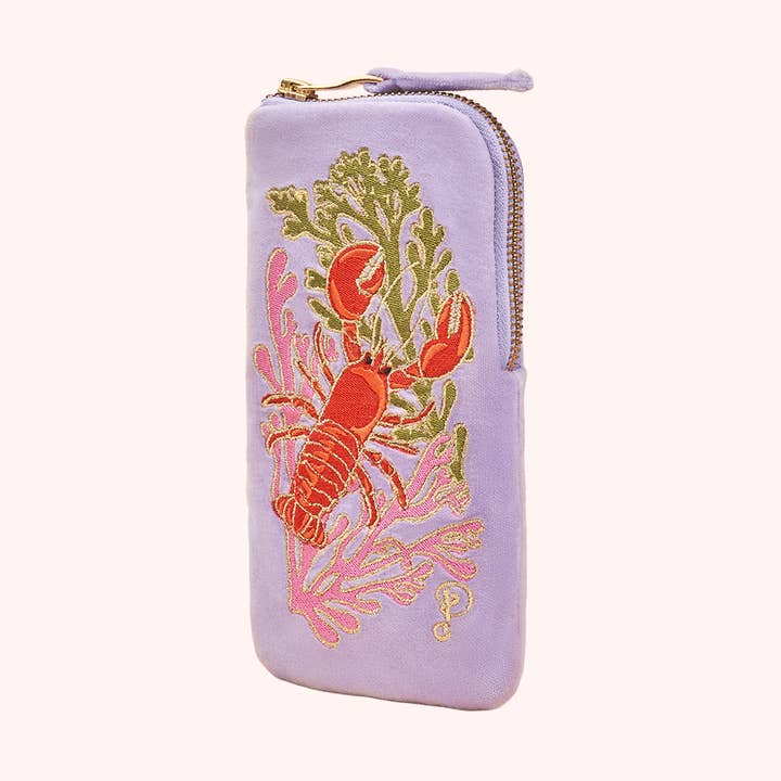 Powder Design inc - US - Wholesale Pouch - Women's - Embroidered Sunglasses Pouch - Lobster Buddies, Lavender