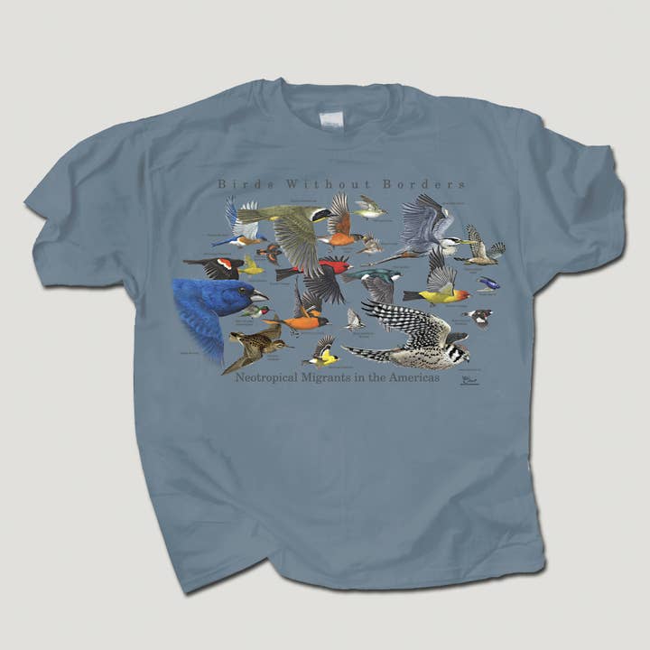 Birds Without Borders 100% HW Cotton Adult T-shirt for wholesale by Atlas Screen Printing