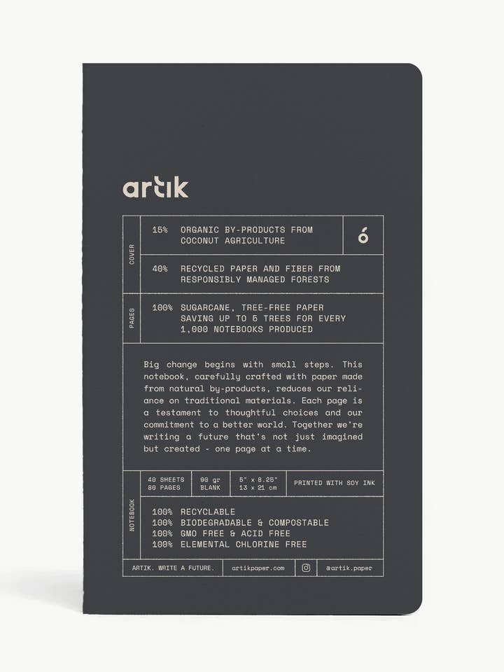 Artik Pack Of 2 Singer Sewn Notebooks | Plain | Coconut for wholesale by Artık