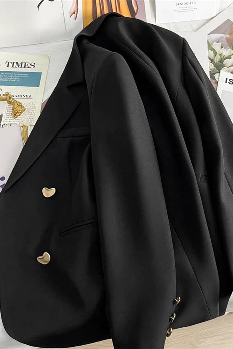 NINEXIS - Wholesale Blazer - Women's - CWOBL0138_SOLID COLOR METAL BUTTON LAPEL COMMUTER SUIT9