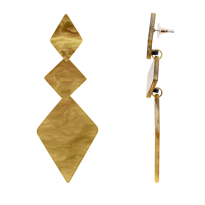 AMORINO SRL - Wholesale Dangle Earrings - RHOMBUS DANGLE EARRINGS IN ACRYLIC - FT2460A4853