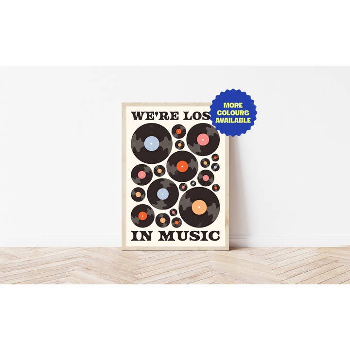 Lost in Music | Wall Art Print for wholesale by Bored At Work Studio