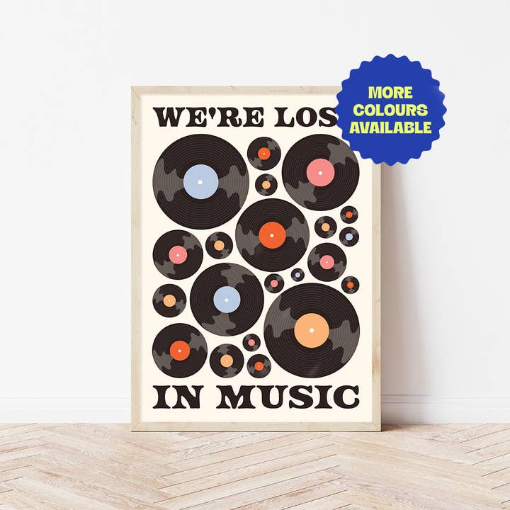 Lost in Music | Vægkunsttryk for engroshandel hos Bored At Work Studio