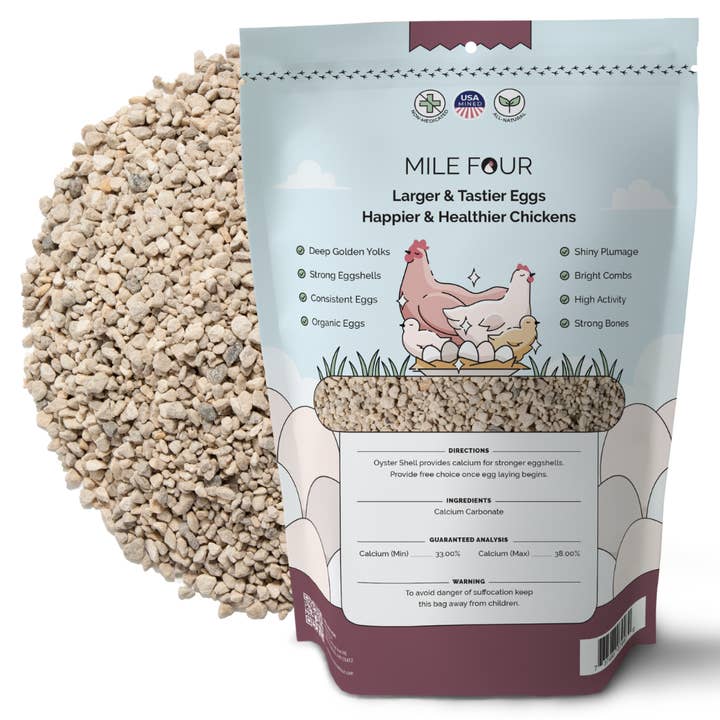 Mile Four - Wholesale Pet Supplement - Not Cat/Dog - Natural Oyster Shell | Chicken Supplement | CalciumCarbonate1