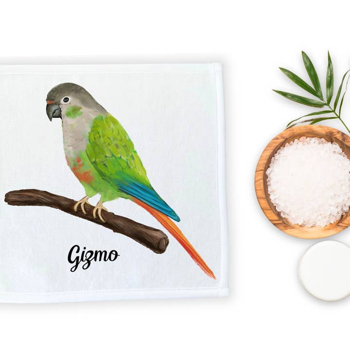 MerikaArt - Wholesale Wash Cloth - Green Parrot Washcloth5