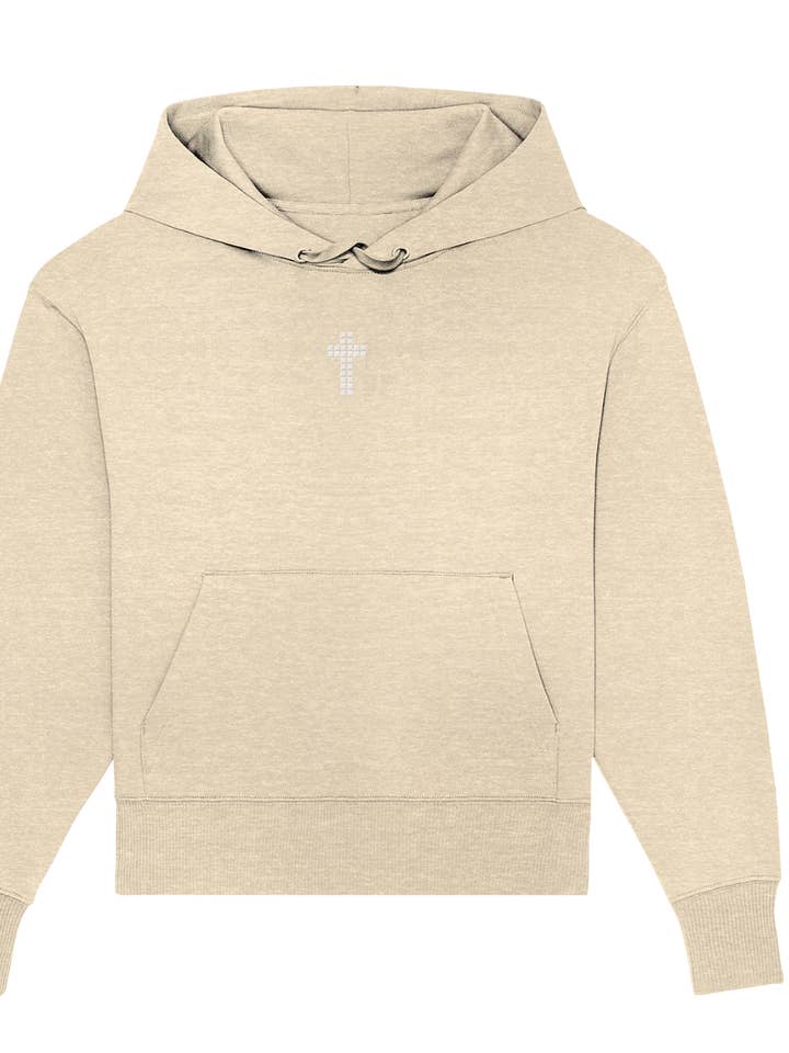 Økologisk oversize hættetrøje til mænd • Tile Cross (Stick) for engroshandel hos TRAG DIE BOTSCHAFT