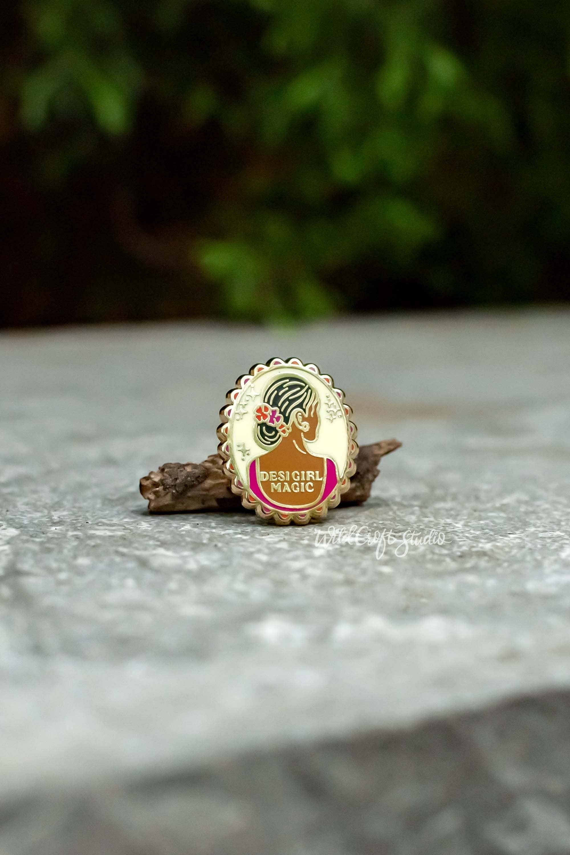 Wild Croft Studio - Wholesale Lapel Pin/Button - Desi Girl Magic Hard Enamel Pin1