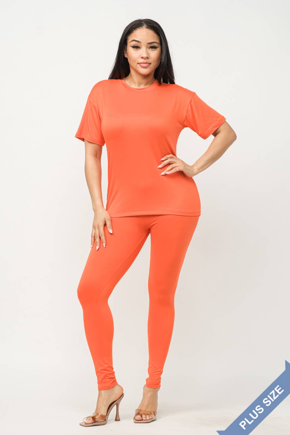 Julia by LoveJ - Wholesale Top & Pant Set (NOT Loungewear) - Women's - Plus Size Brushed Dty Round Neck Top Leggings Set10