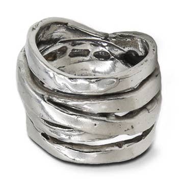 Anillo unisex de banda alta en plata 925 - AR004 para venta al por mayor de Mandile Gioielli