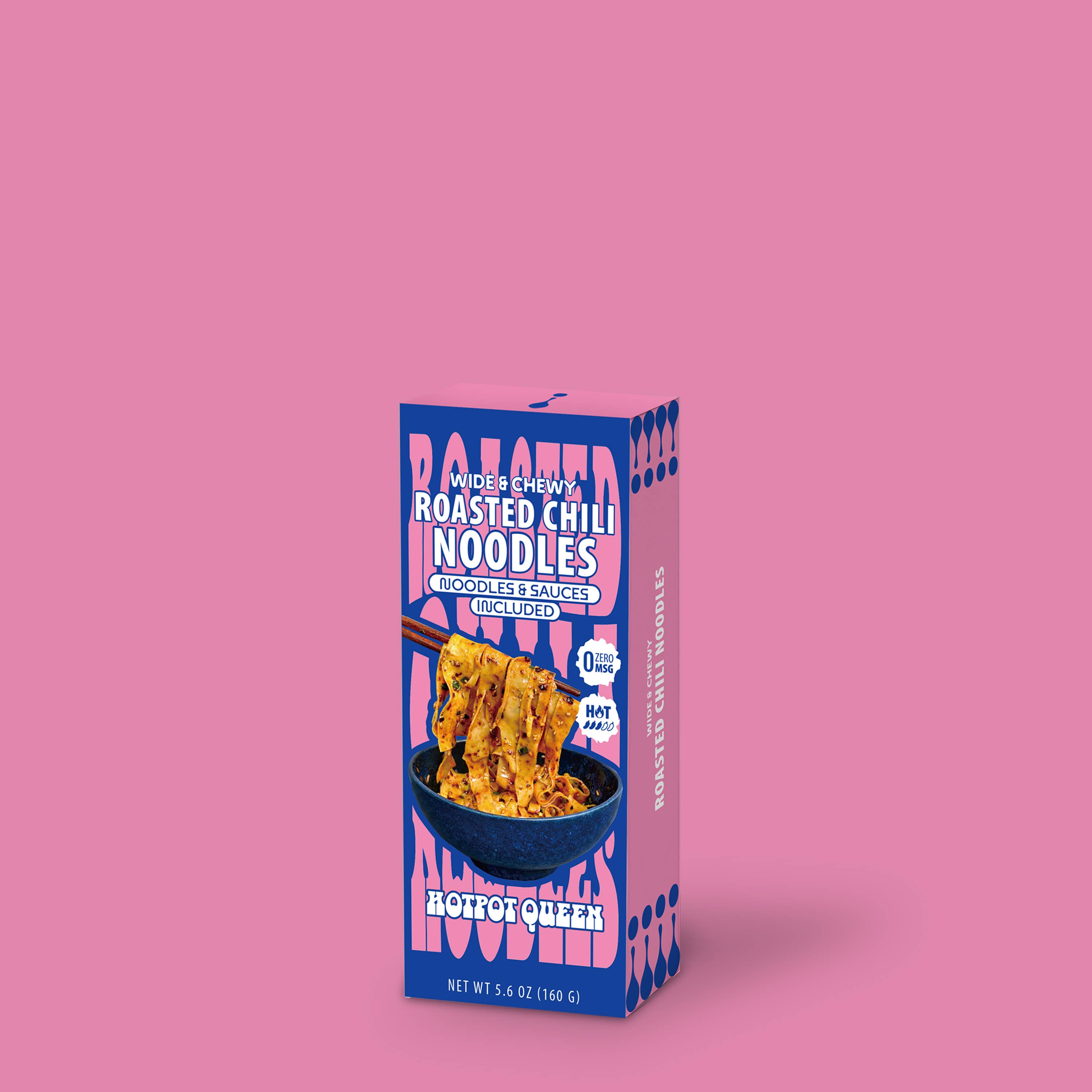 Hotpot Queen - Wholesale Pasta - Roasted Chili Noodles- Wide & Chewy 5.6 OZ