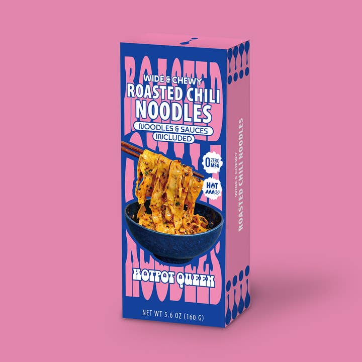 Nouilles rôties au piment — larges et moelleuses 5,6 oz pour la vente par Hotpot Queen