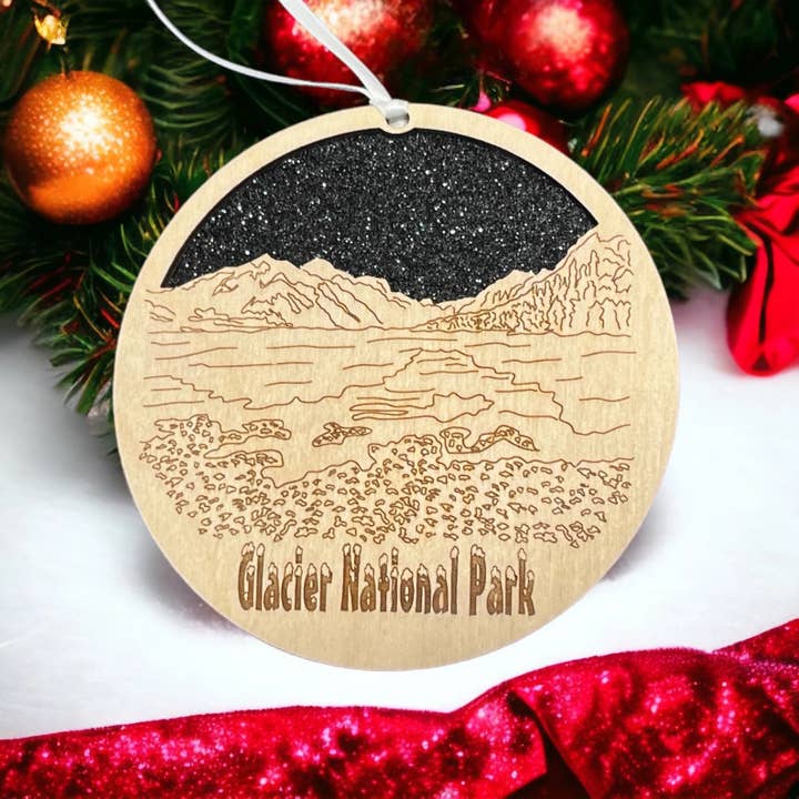 Glacier National Park Skyline Ornament for wholesale by Joseph's Workshop