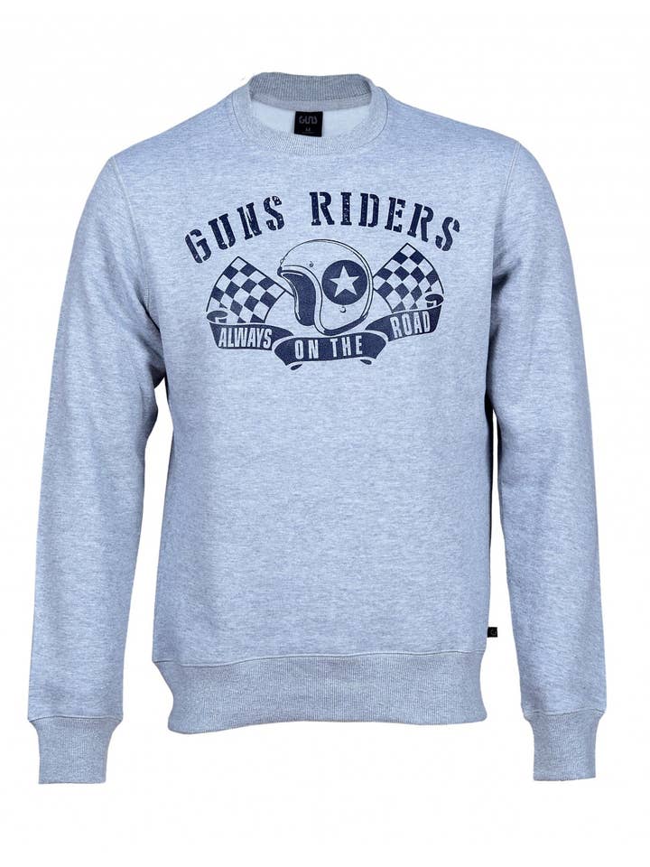 Felpa a maniche lunghe girocollo grigia JOS per la vendita all'ingrosso da parte di Guns