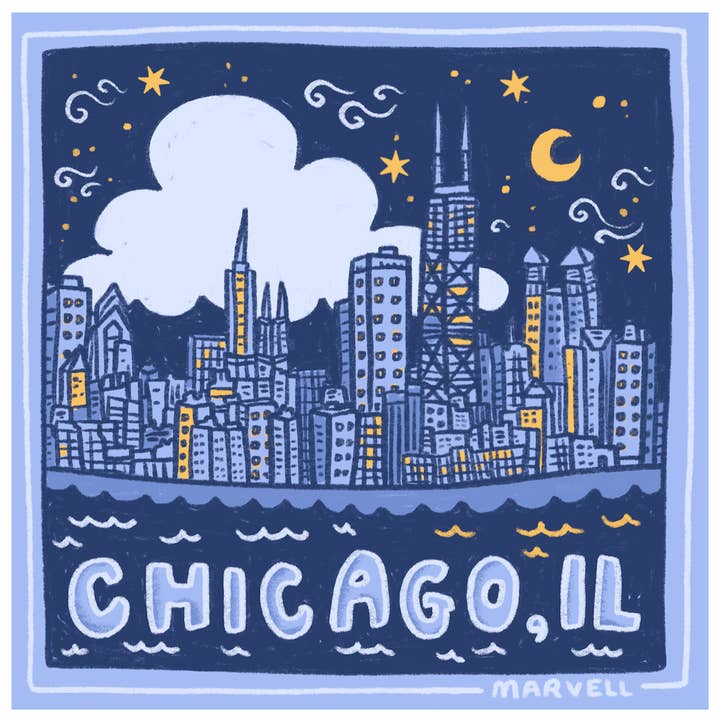 STAMPA CHICAGO per la vendita all'ingrosso da parte di Lauren Marvell Illustrations