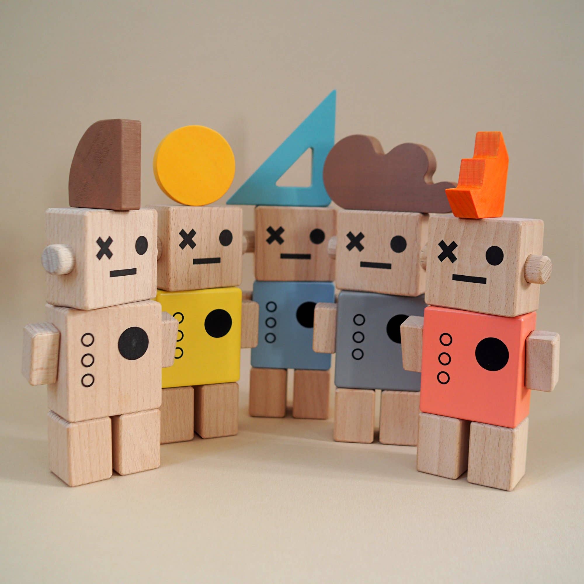 Briki Vroom Vroom – wholesale Wood toy – Child – Wooden toy - Baby Robot/Natural - wooden toy3