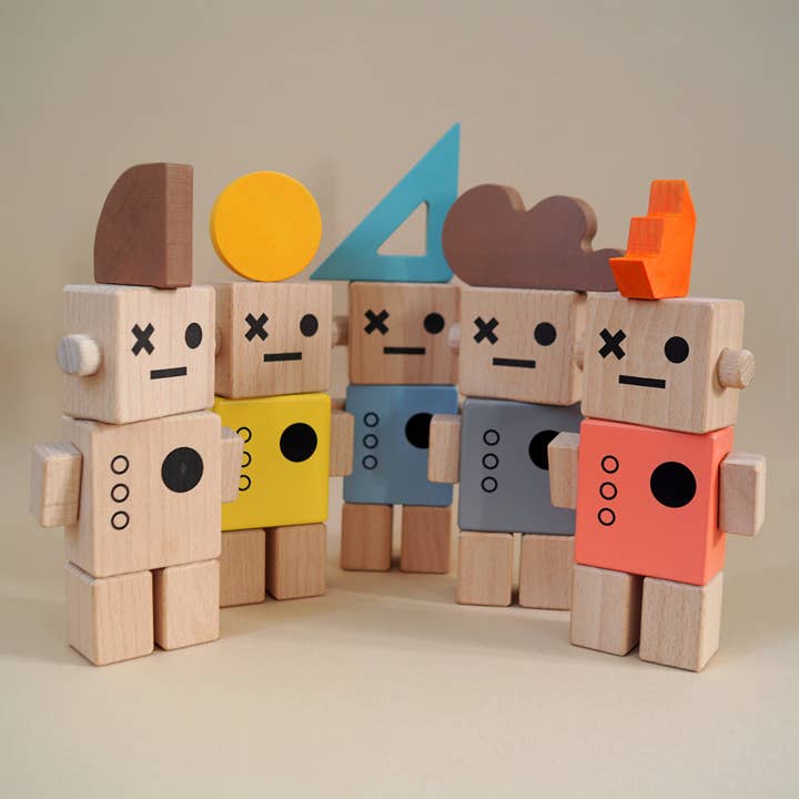 Briki Vroom Vroom – wholesale Wood toy – Child – Wooden toy - Baby Robot/Natural - wooden toy3